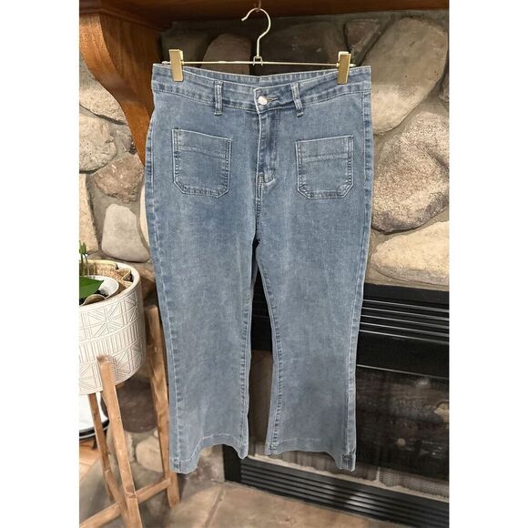 Denim cropped pants high rise - Picture 2 of 9